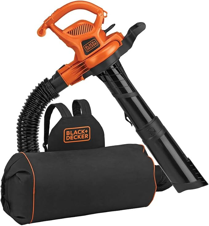 BLACK+DECKER Electric Leaf Blower, Leaf Vacuum and Mulcher 3 in 1, 250 mph Airflow, 400 cfm Deliv... | Amazon (US)