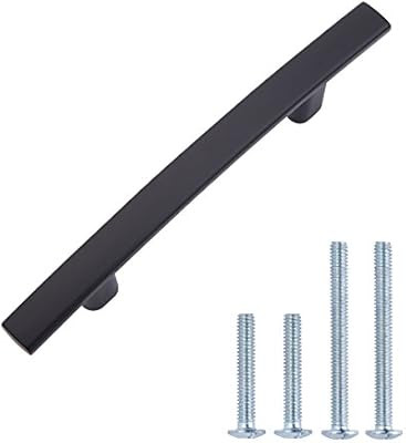 AmazonBasics Modern Curved Cabinet Handle, 5.25-inch Length (3-inch Hole Center), Flat Black, 10-... | Amazon (US)