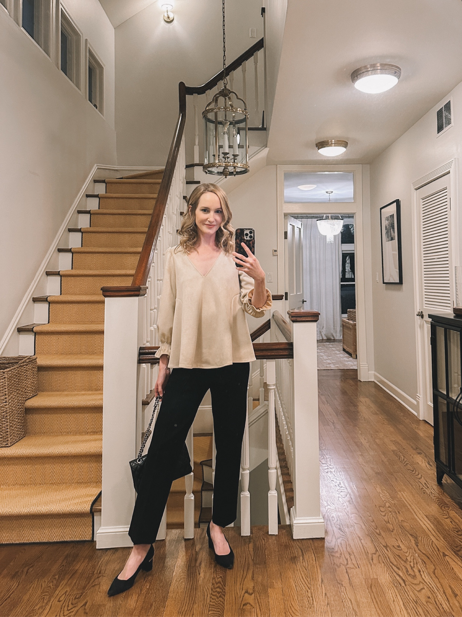 Bridal shower DINNER—best idea ever—outfit! (These sweater pants are the best thing EVER. So comfy and come in tons of colors!) 