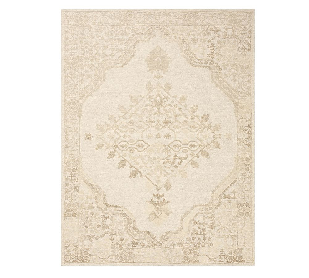 Kenley Tufted Wool Rug, 8 x 10', Khaki | Pottery Barn (US)