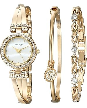 Anne Klein Women's Premium Crystal Accented Bangle Watch and Bracelet Set | Amazon (US)