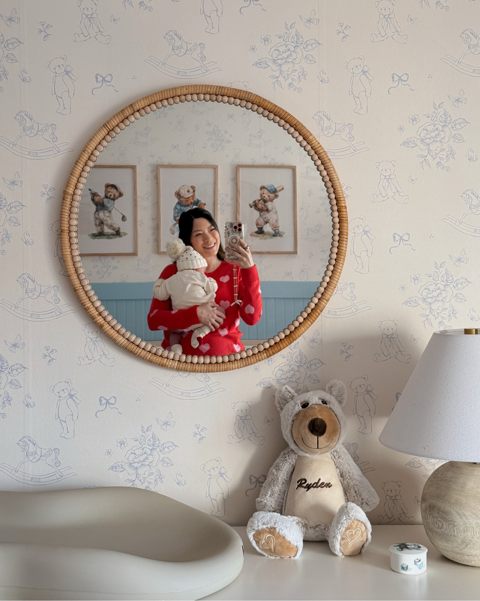 I love this mirror and wallpaper for the nursery!

#LTKSeasonal #LTKHome #LTKBaby