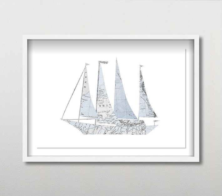 Sailboat Map Wall Art | Pottery Barn Kids