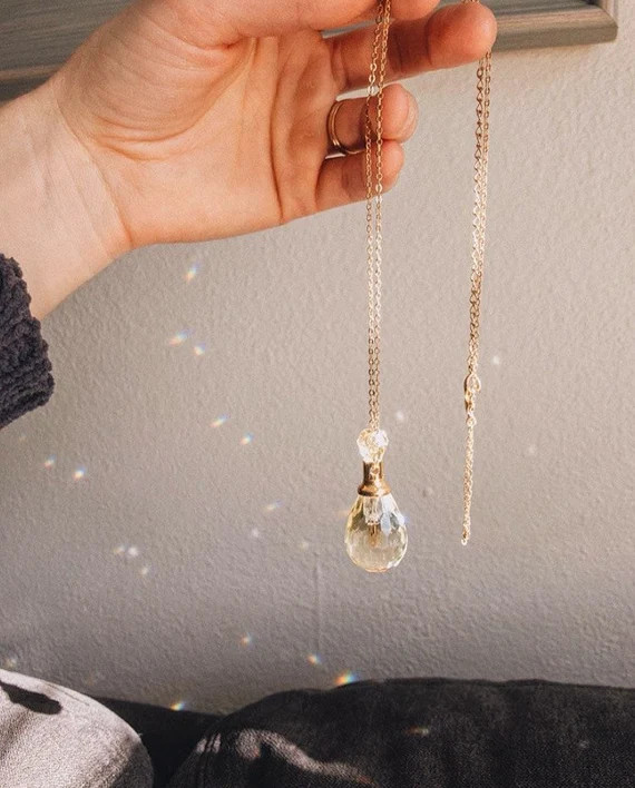 Boho Crystal Vial Necklace | Etsy | Etsy (US)