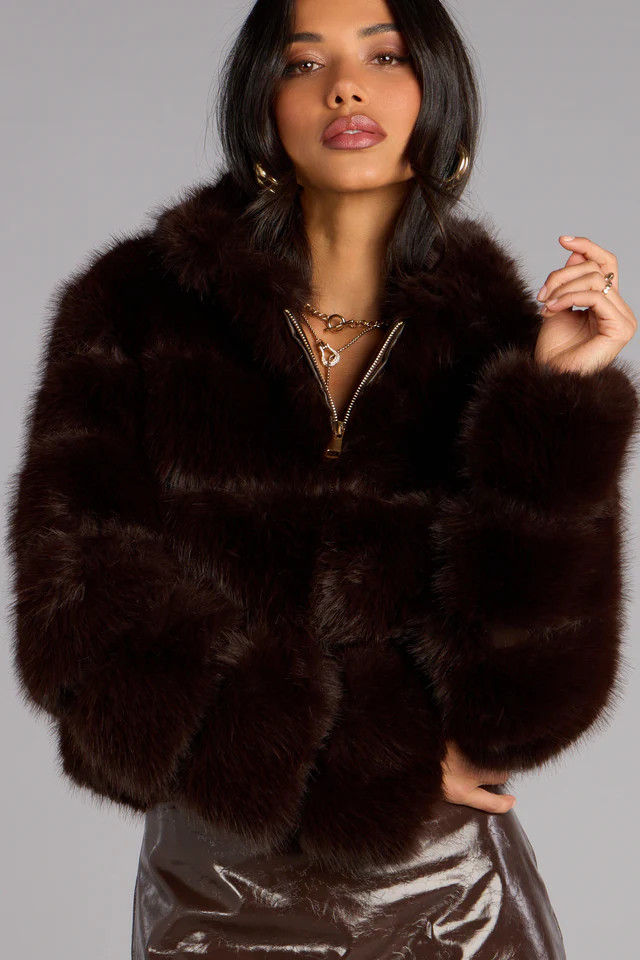 Frost Mode Faux Fur Crop Jacket | Windsor Stores