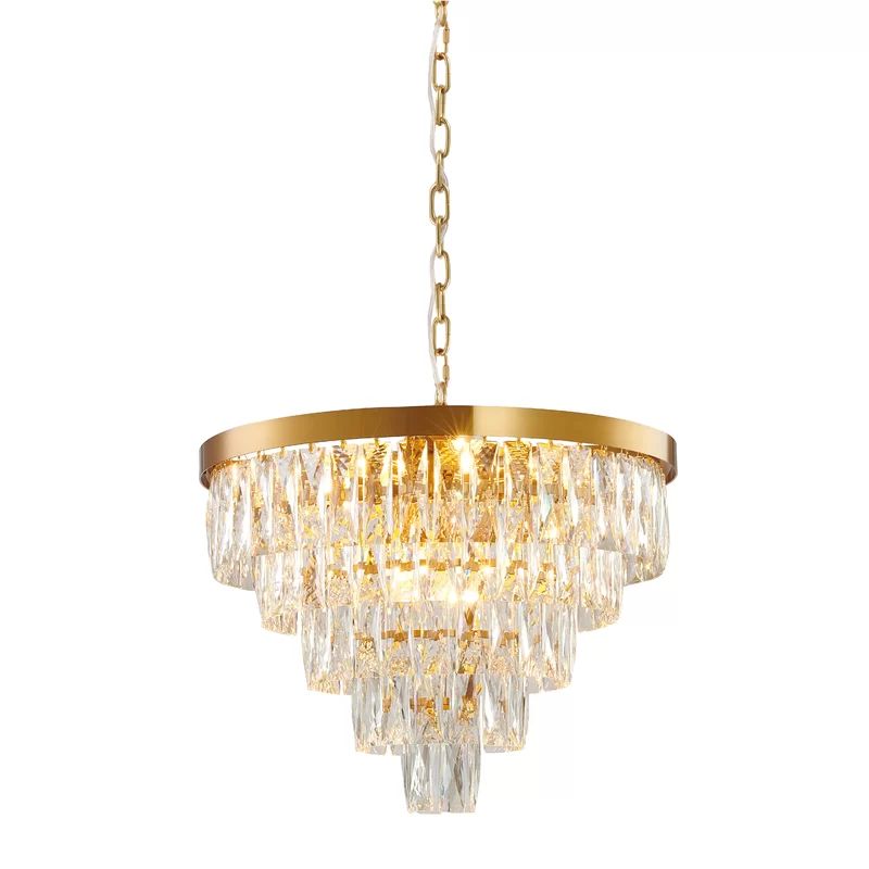 Rick 12-Light Shaded Tiered Chandelier with Crystal Accents Accents | Wayfair North America