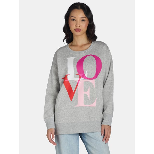 Valentine’s Day Women's Graphic Sweatshirt from Way to Celebrate, Sizes S-XXXL | Walmart (US)