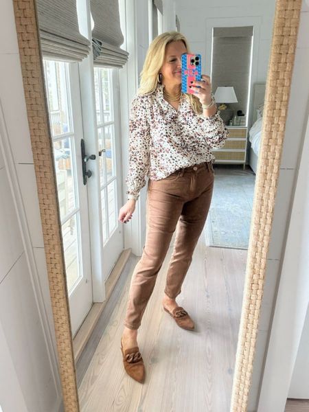 Loving this brown denim for fall. Kut from the kloth brand in size 4. This animal print top is fall perfection, too. Wearing size small. Grab both for 15% off with code FANCY15

#LTKSeasonal #LTKfindsunder100 #LTKstyletip
