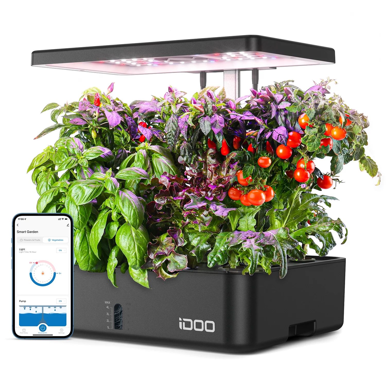 iDOO WiFi 12 Pods Hydroponics Growing System, Smart Indoor Grow System Kit with APP Control | Walmart (US)