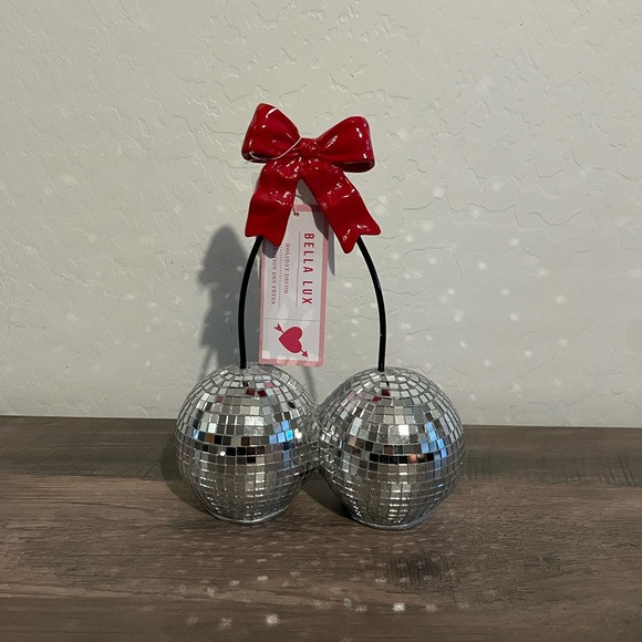 Bella Lux Silver Disco Ball Cherries with Red Bow Valentine’s Day Decor | Poshmark