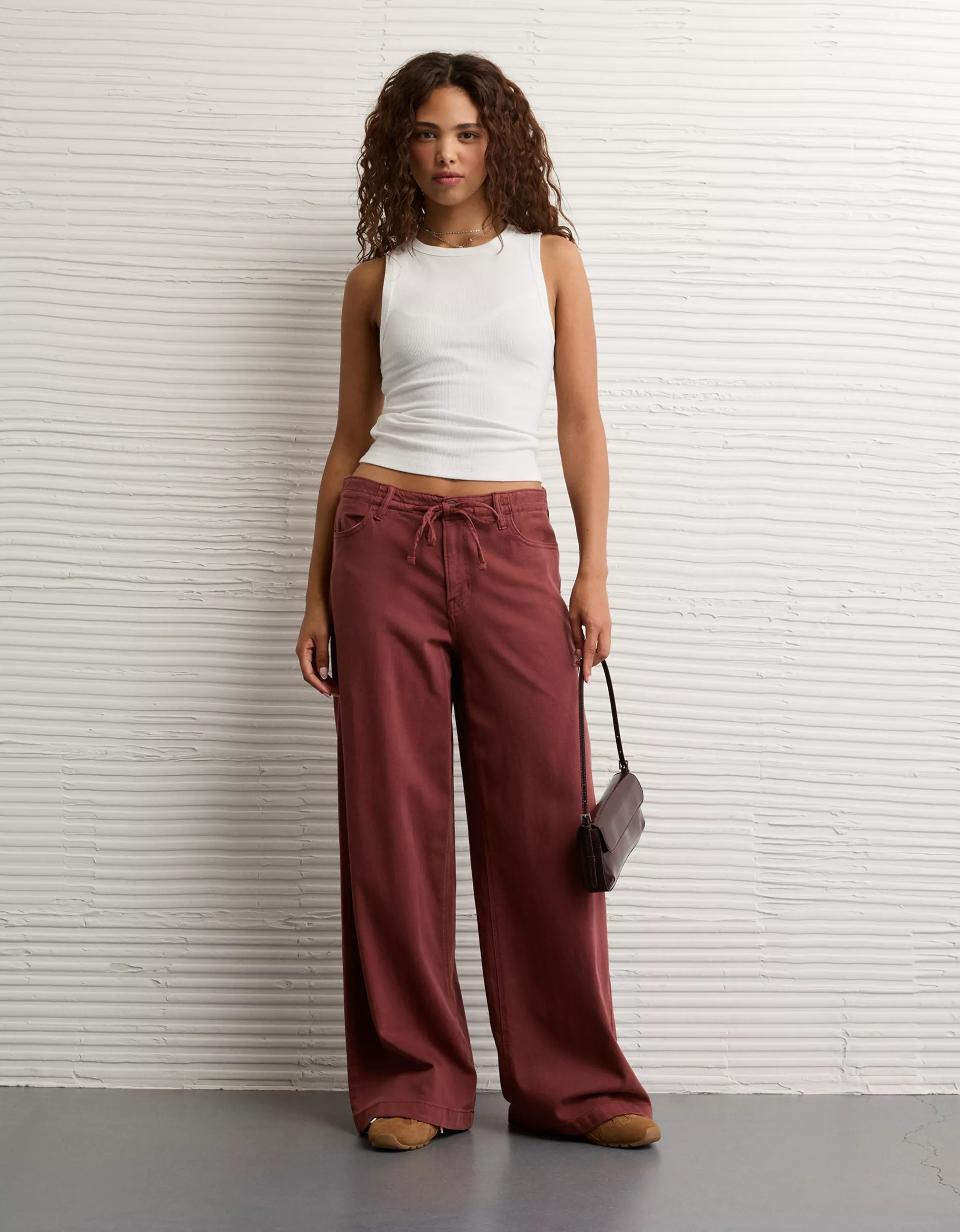 AE Dreamy Drape Stretch Low-Rise Ultra Wide-Leg Pant | American Eagle Outfitters (US & CA)