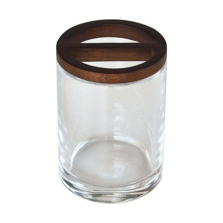 Better Homes & Gardens Acacia Wood Accented Glass Toothbrush Holder | Walmart (US)