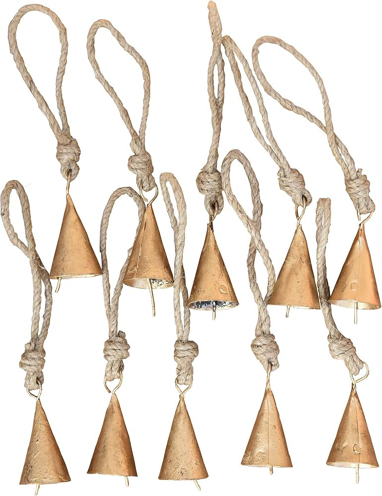 Pack of 10 Indian Tin Bells Christmas Tree Crafts Decoration Bells for Home Decor, Christmas Bell... | Amazon (US)