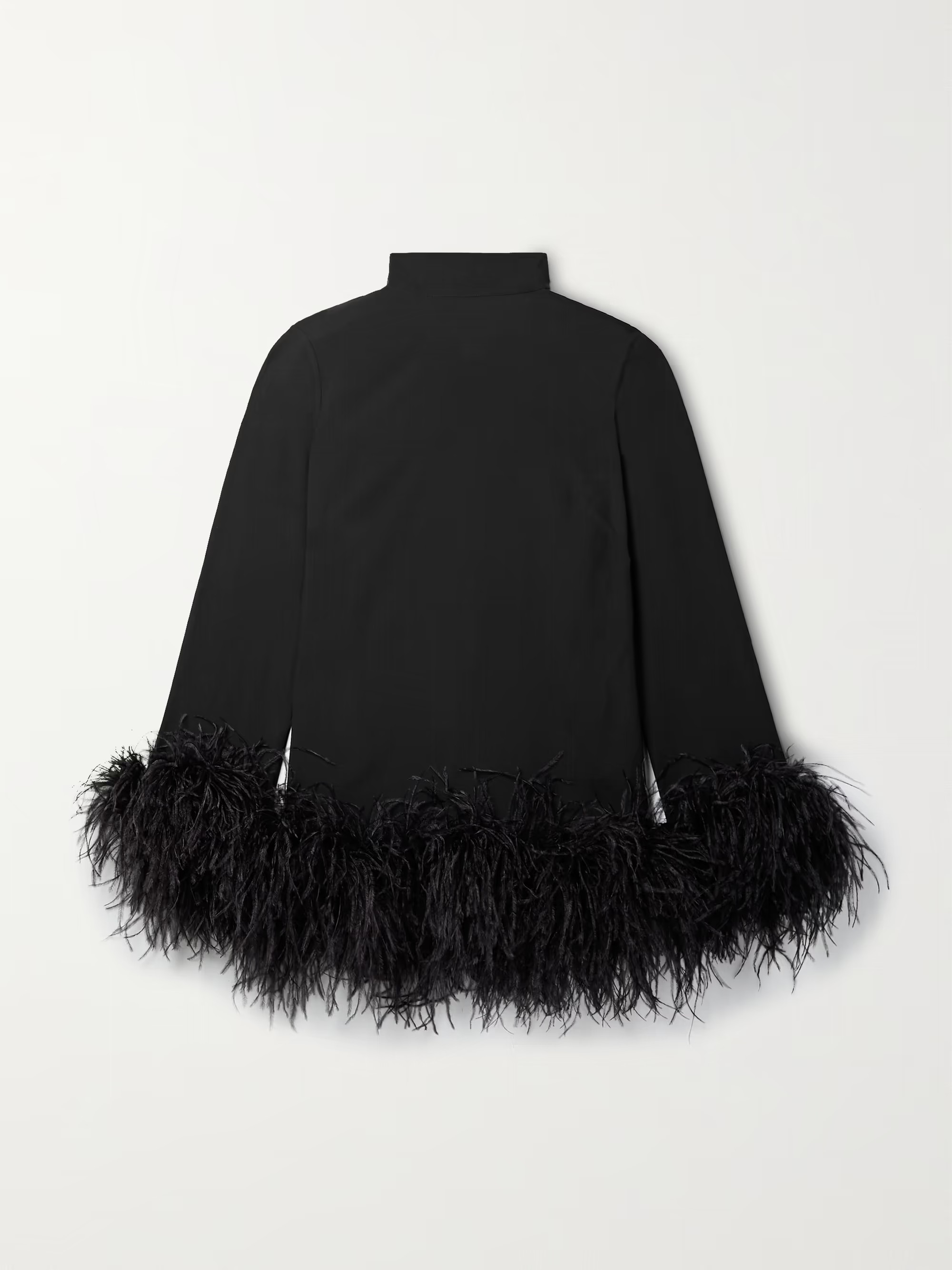 + NET SUSTAIN Gina feather-trimmed crepe mini dress | NET-A-PORTER (US)