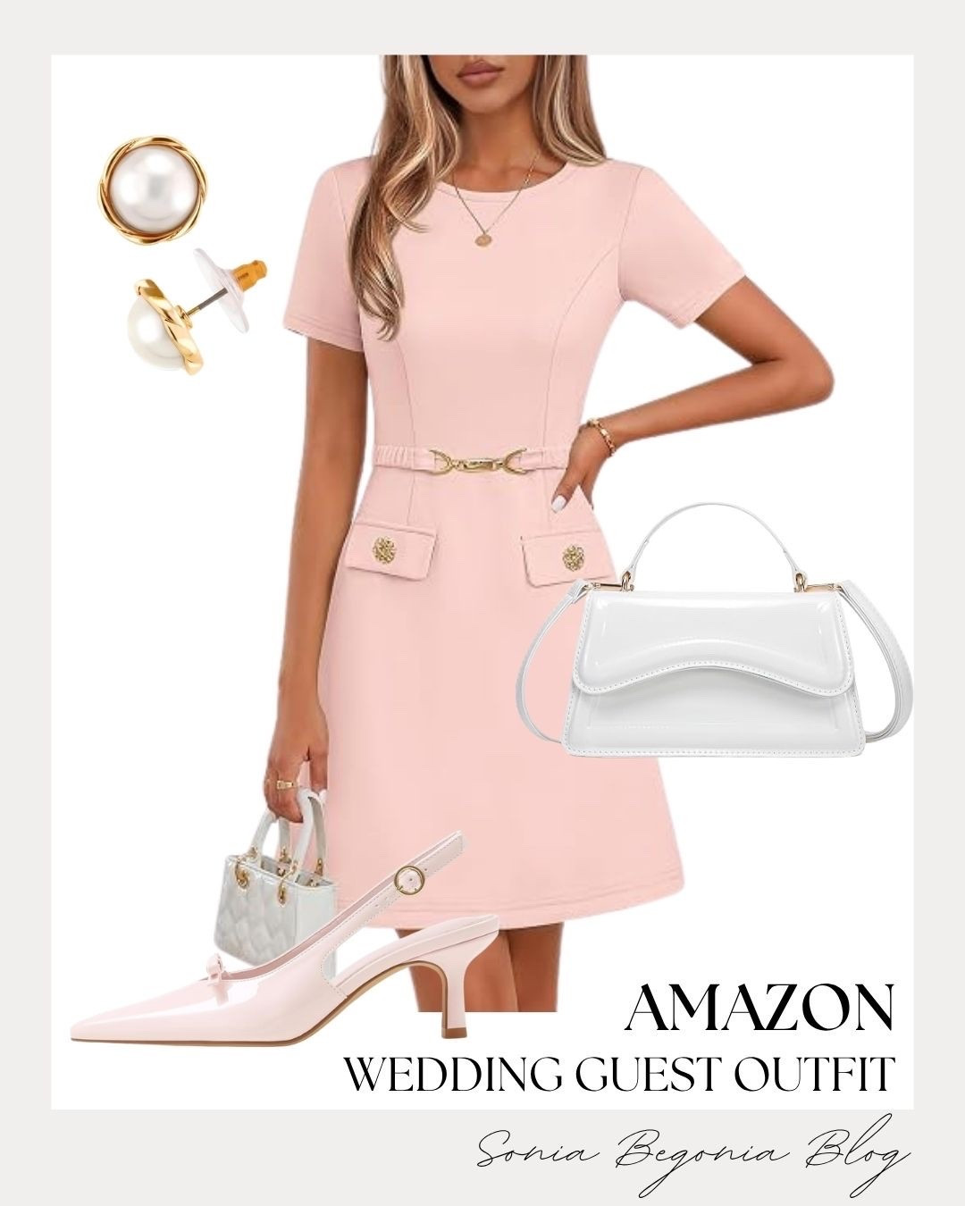 Pretty in pink! 🌸
I styled this elegant short-sleeve pink mini dress from Amazon with a slim belt and pocket details for a chic wedding guest look.

I paired it with pointed slingback heels, a patent white handbag, and pearl stud earrings for a polished finish. ✨

#AmazonFashion #WeddingGuestDress #LTKwedding #OOTD #ClassyStyle #PinkDress #AmazonFinds

#LTKWedding #LTKootd