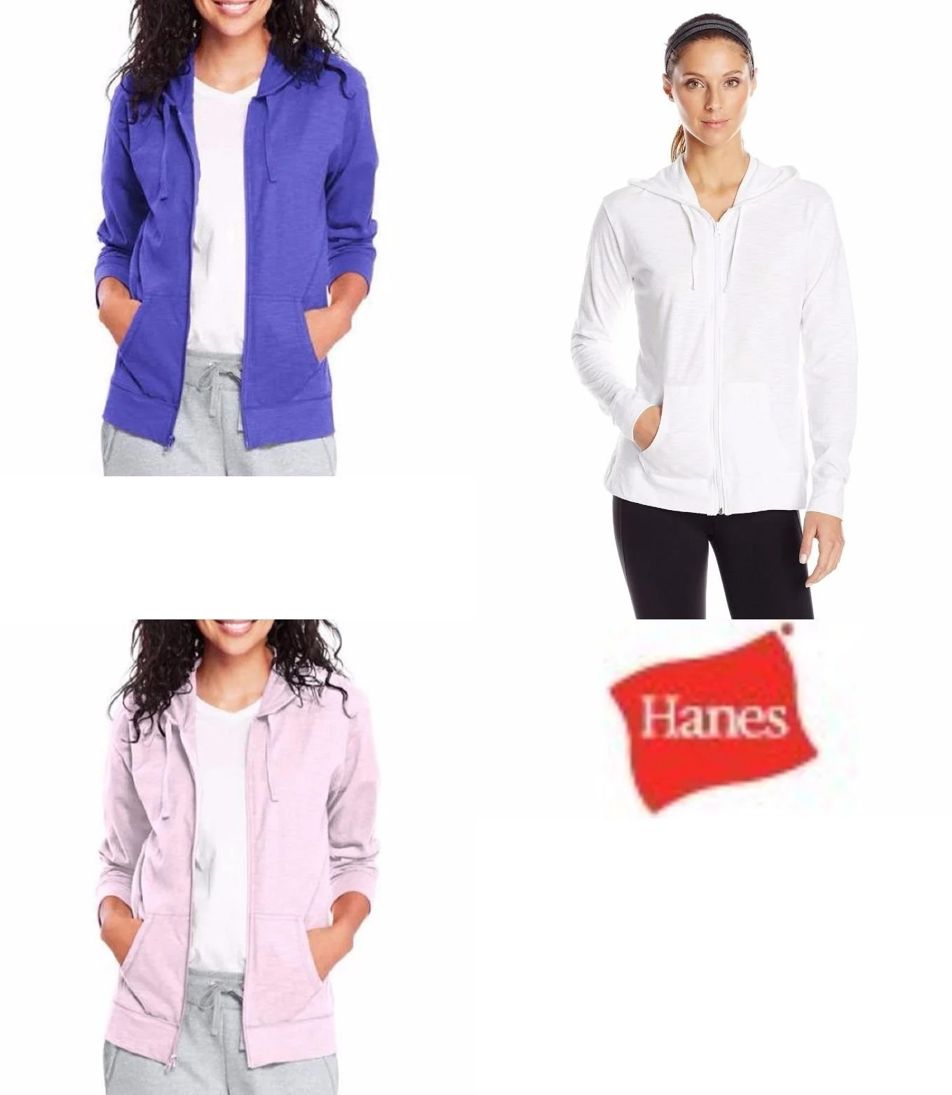 Hanes Women's Athleisure Slub Jersey Full-Zip Hoodie, Sizes S-XXL - Walmart.com | Walmart (US)