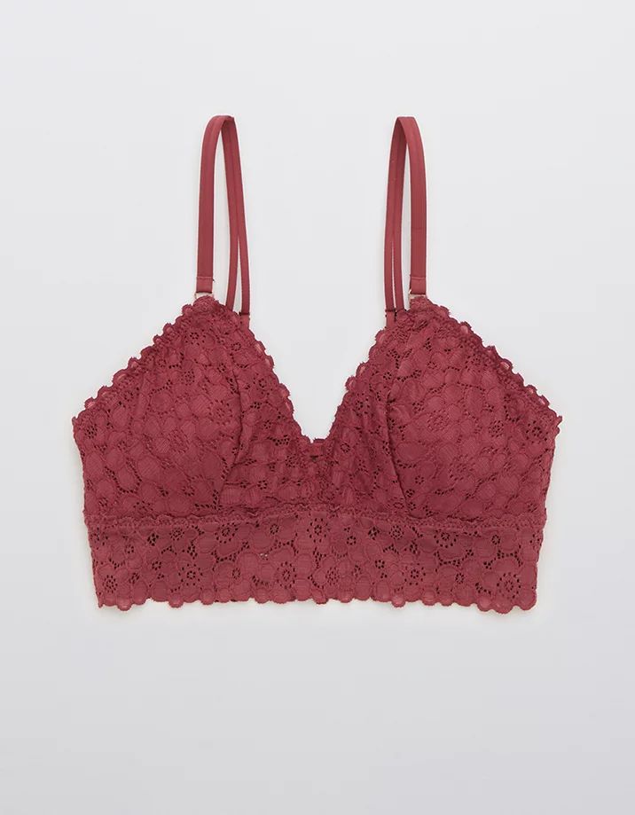 Aerie Lace Strappy Triangle Bralette | American Eagle Outfitters (US & CA)