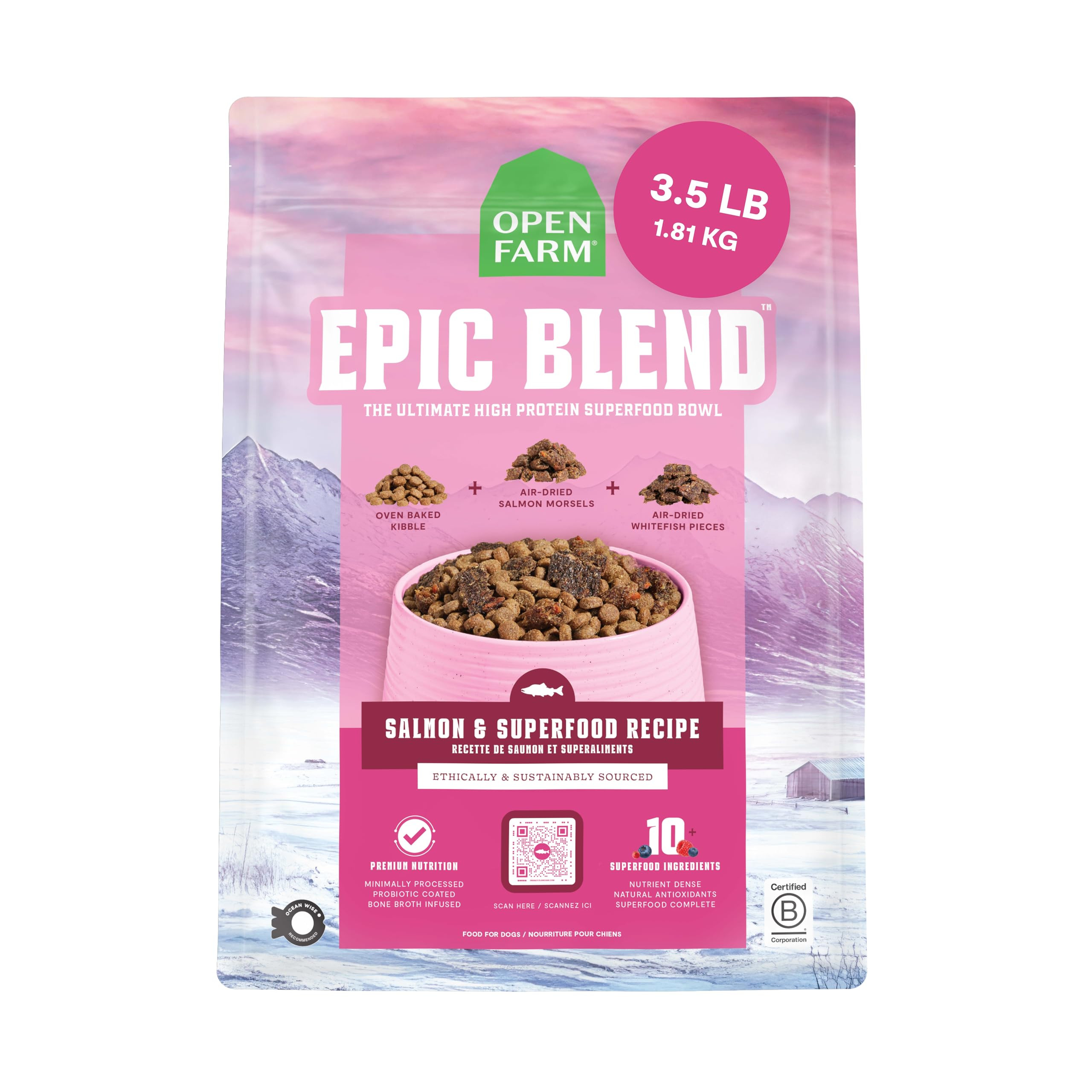 Open Farm, Epic Blend High Protein Dry Dog Food, Probiotic Coated & Bone Broth Infused Kibble wit... | Amazon (US)
