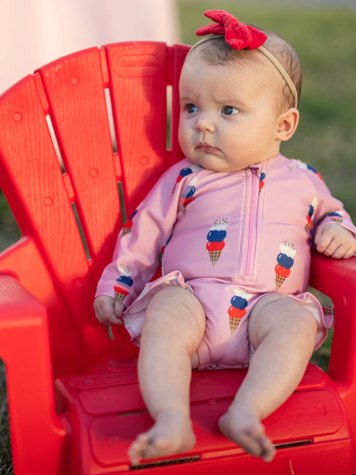 Pink Ice Cream / Skipper Rashguard Swimsuit / UPF 50+ | SpearmintLOVE