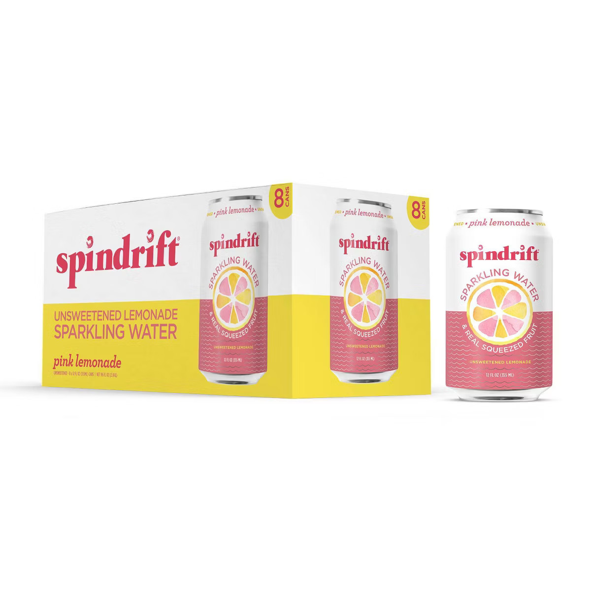 Spindrift Pink Lemonade Sparkling Water - 8pk/12 fl oz Cans | Target