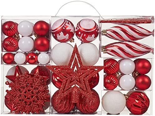 100ct Christmas Ball Ornaments Set - Assorted Shatterproof Hanging Tree Ornament Set with Reusabl... | Amazon (US)