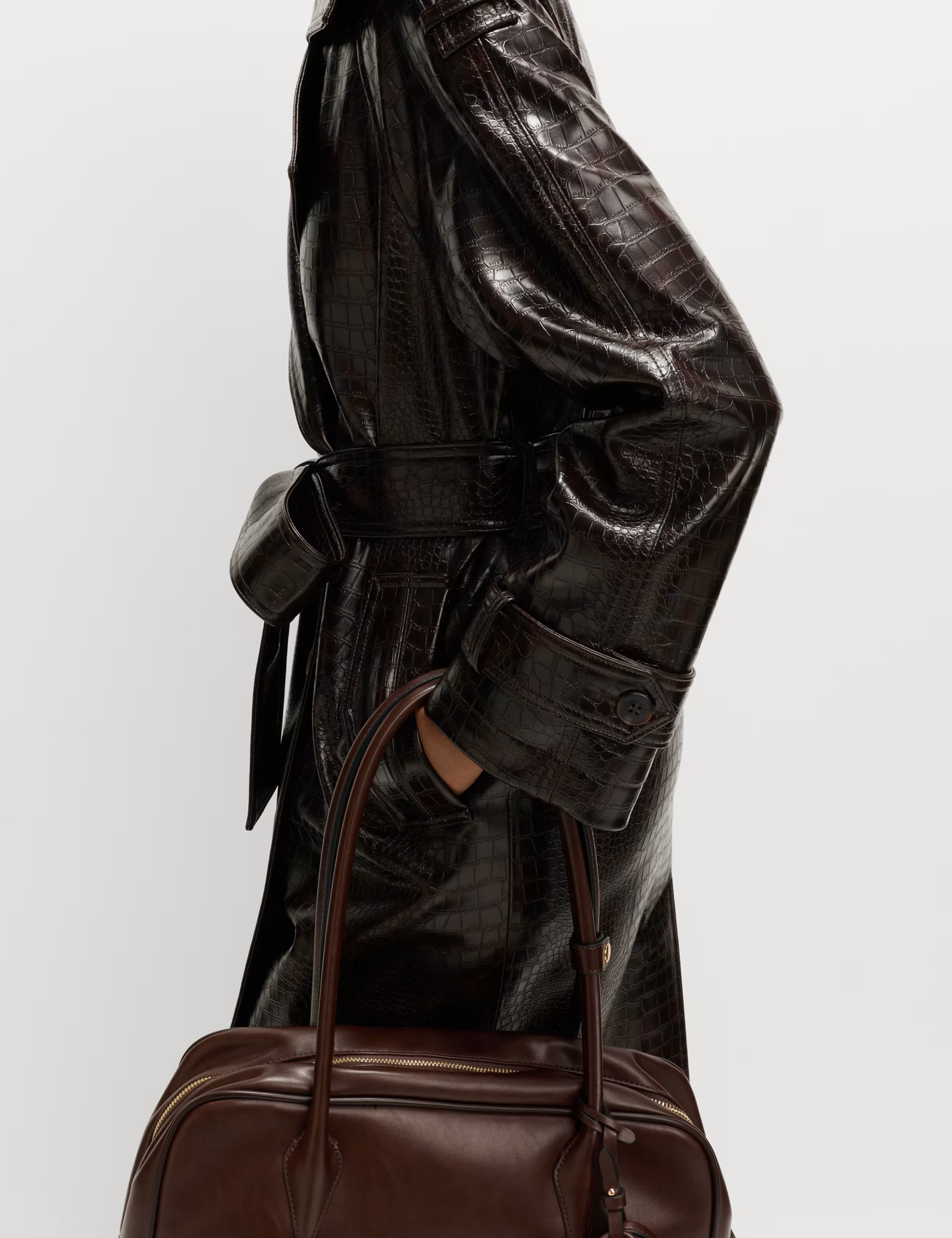 Textured Belted Longline Trench Coat | M&S Collection | M&S | Marks & Spencer (UK)