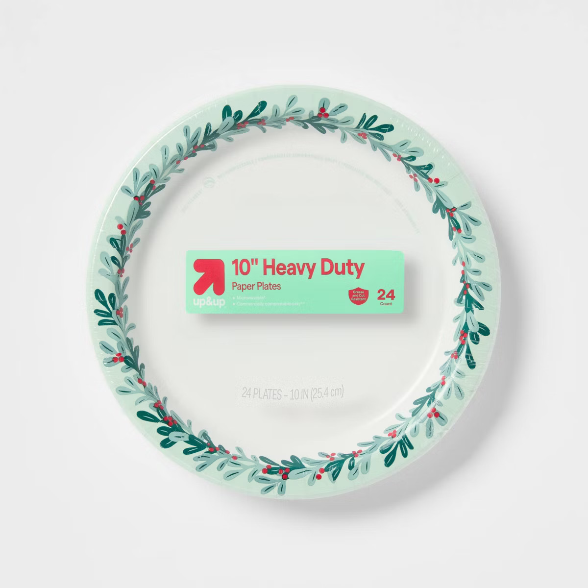 Holiday Disposable Plates - Holly - 10" - 24ct - up&up™ | Target