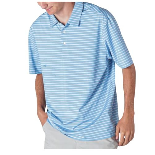 Simply Southern Mens Blue with Pink Micro Stripe Polo Shirt XXL | Amazon (US)