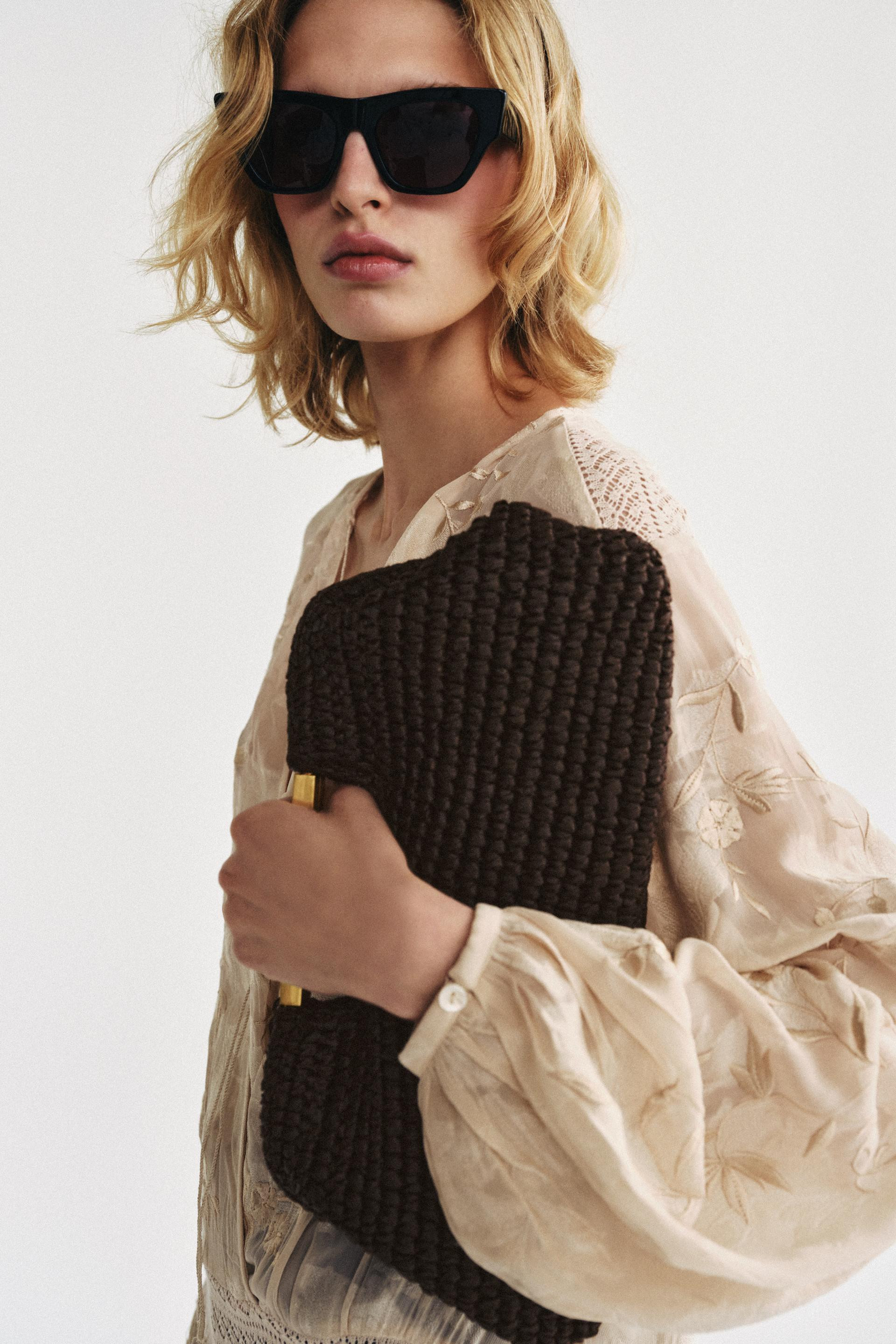 Zara - Clutch Mit Flechtoptik - Braun - Einheitsgrösse - Damen | Zara DE
