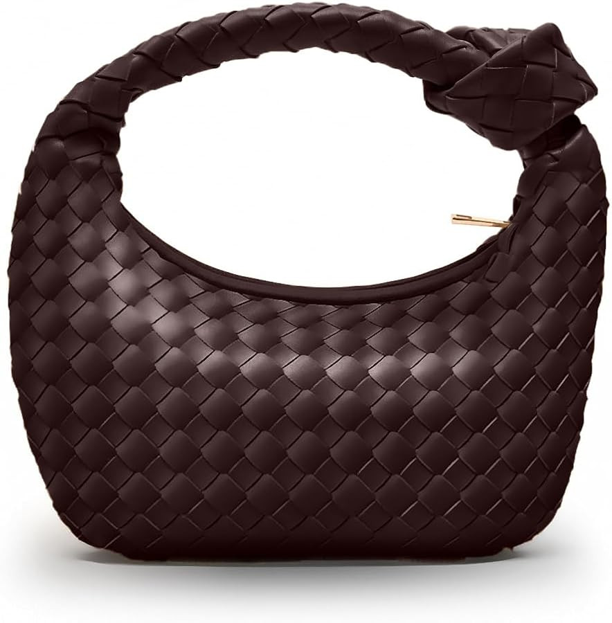 Woven Purse - Woven Bags for Women - Leather Hobo Handbags - Fashion Knotted Small Top Handle Clu... | Amazon (US)