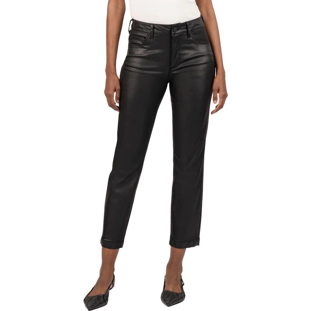 KUT from the Kloth Reese Coated Ankle Slim Straight Leg Jeans in Black at Nordstrom Rack, Size 8 | Nordstrom Rack