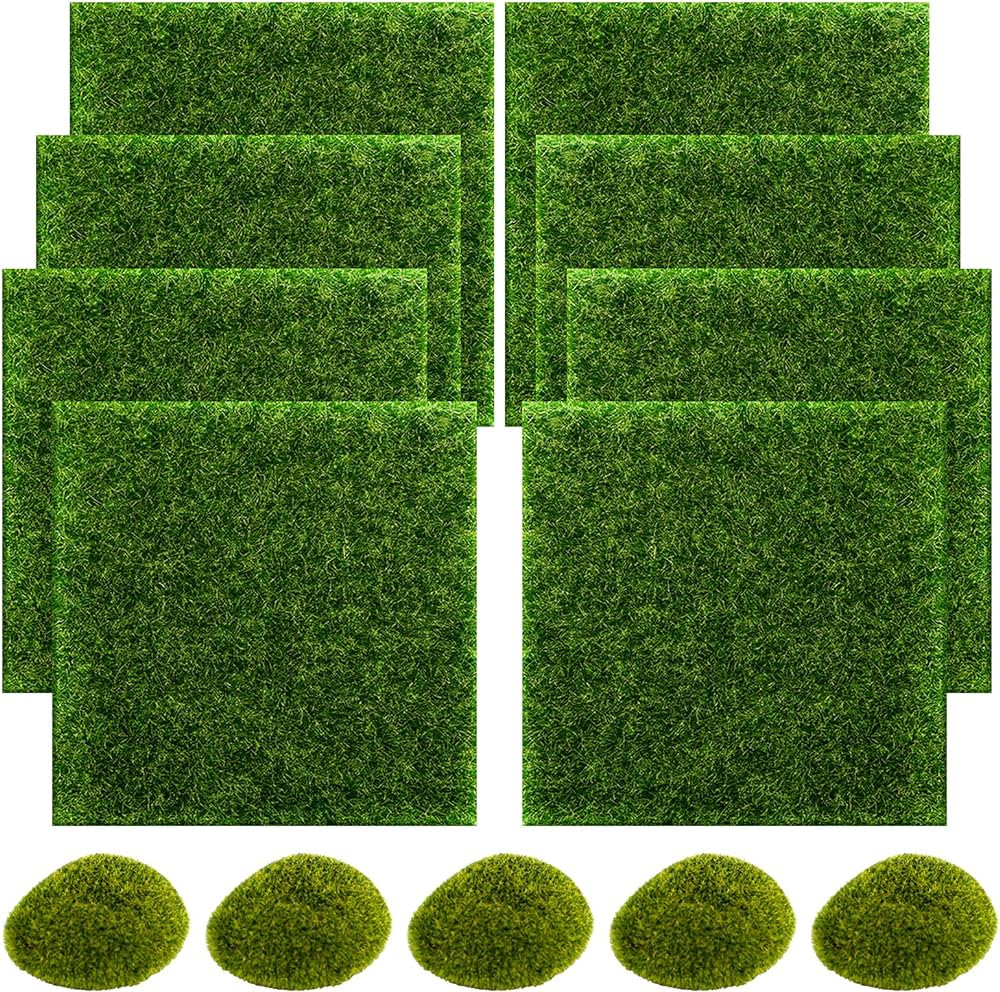 SNAIL GARDEN 6 x 6 Inch Fairy Artificial Grass, 8Pack Life-Like Garden Lawn with 5Pcs Artificial ... | Amazon (CA)