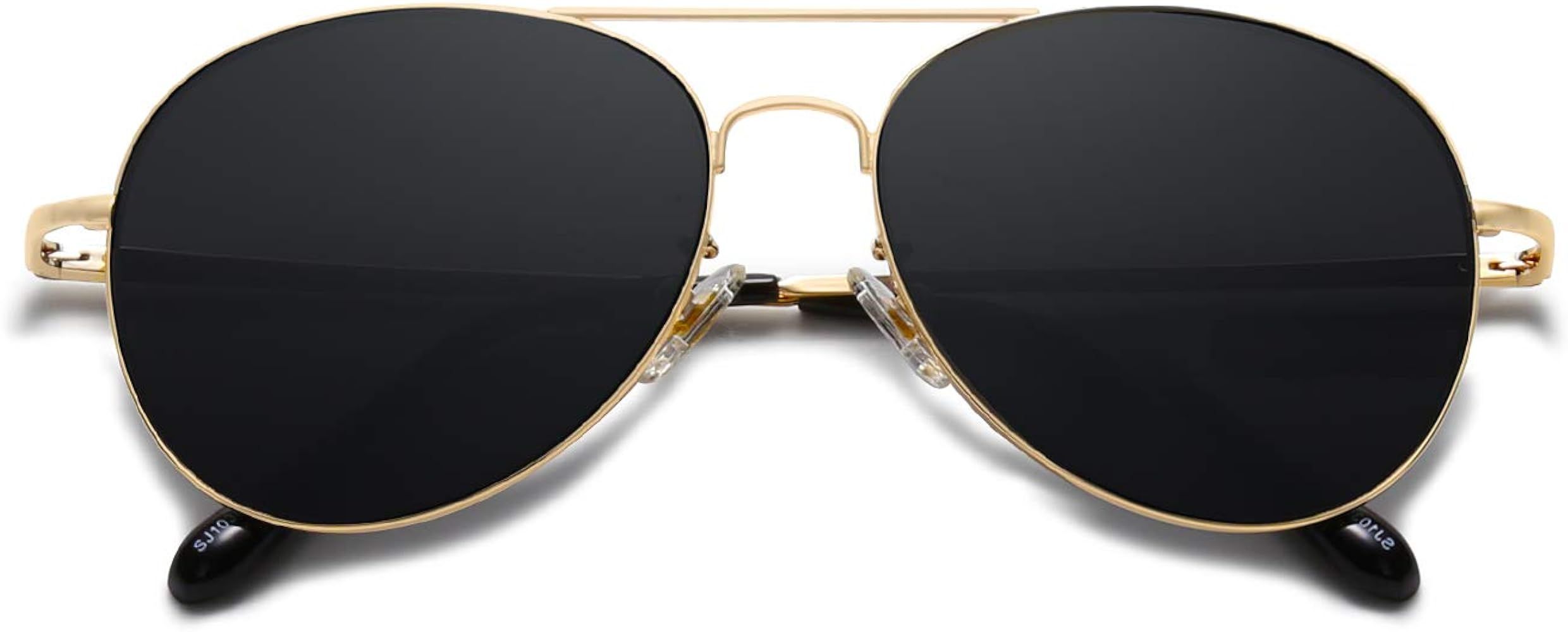 Classic Aviator Mirrored Flat Lens Sunglasses Metal Frame with Spring Hinges SJ1030 | Amazon (US)