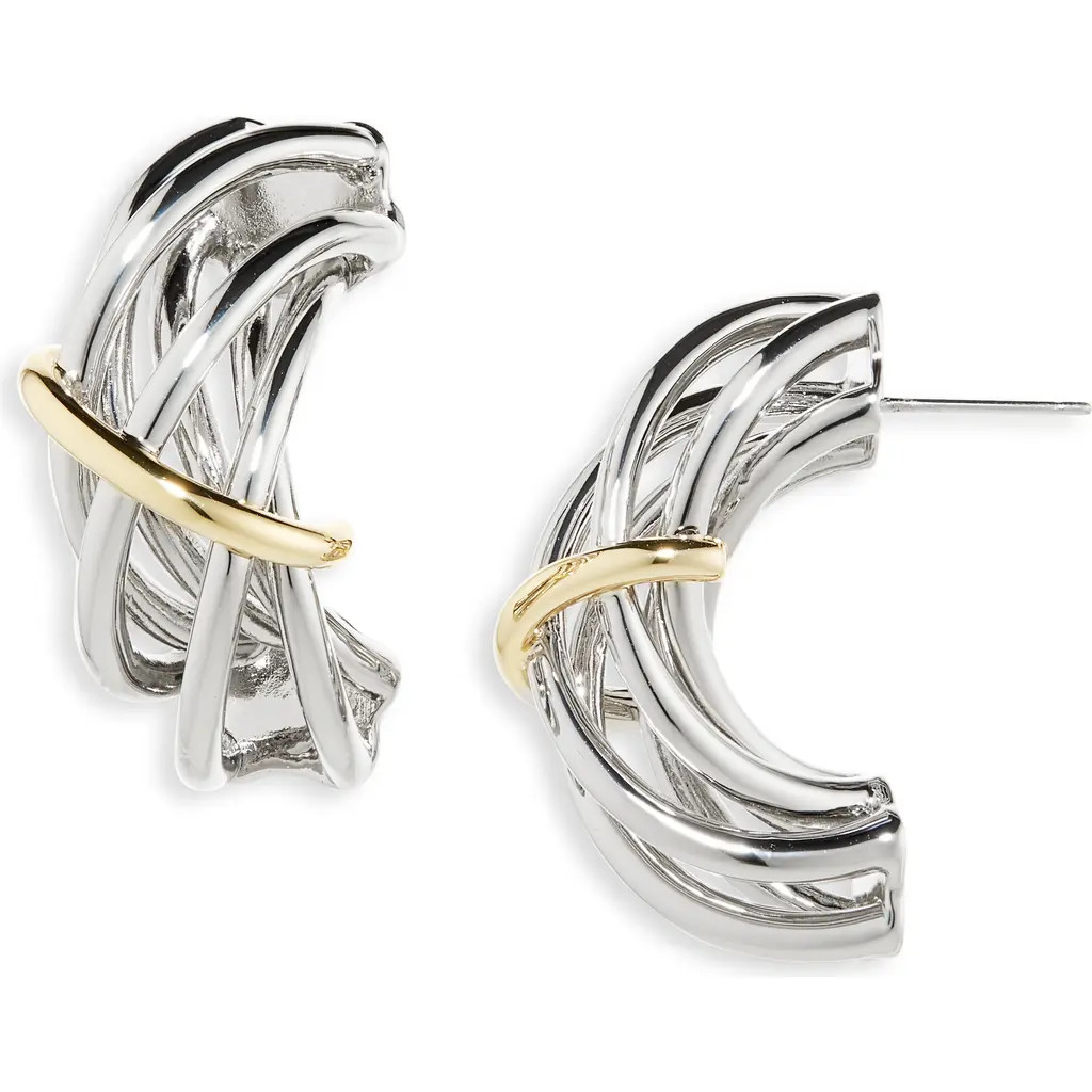 DEMARSON Sloane Crisscross Earrings in Two Tone at Nordstrom | Nordstrom