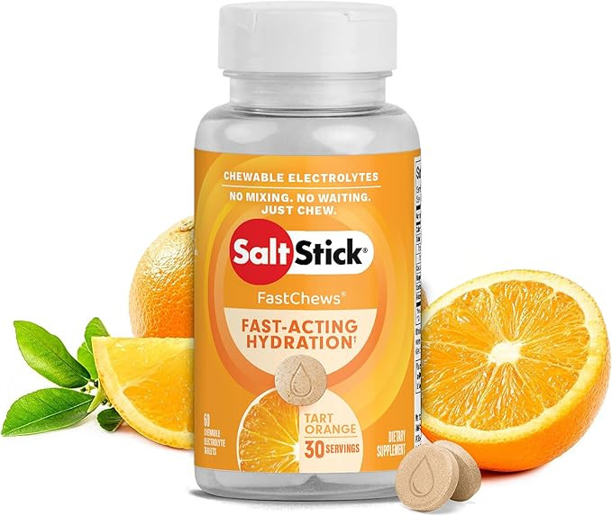 SaltStick Electrolyte FastChews - 60 Orange Chewable Electrolyte Tablets - Salt Tablets for Runne... | Amazon (US)