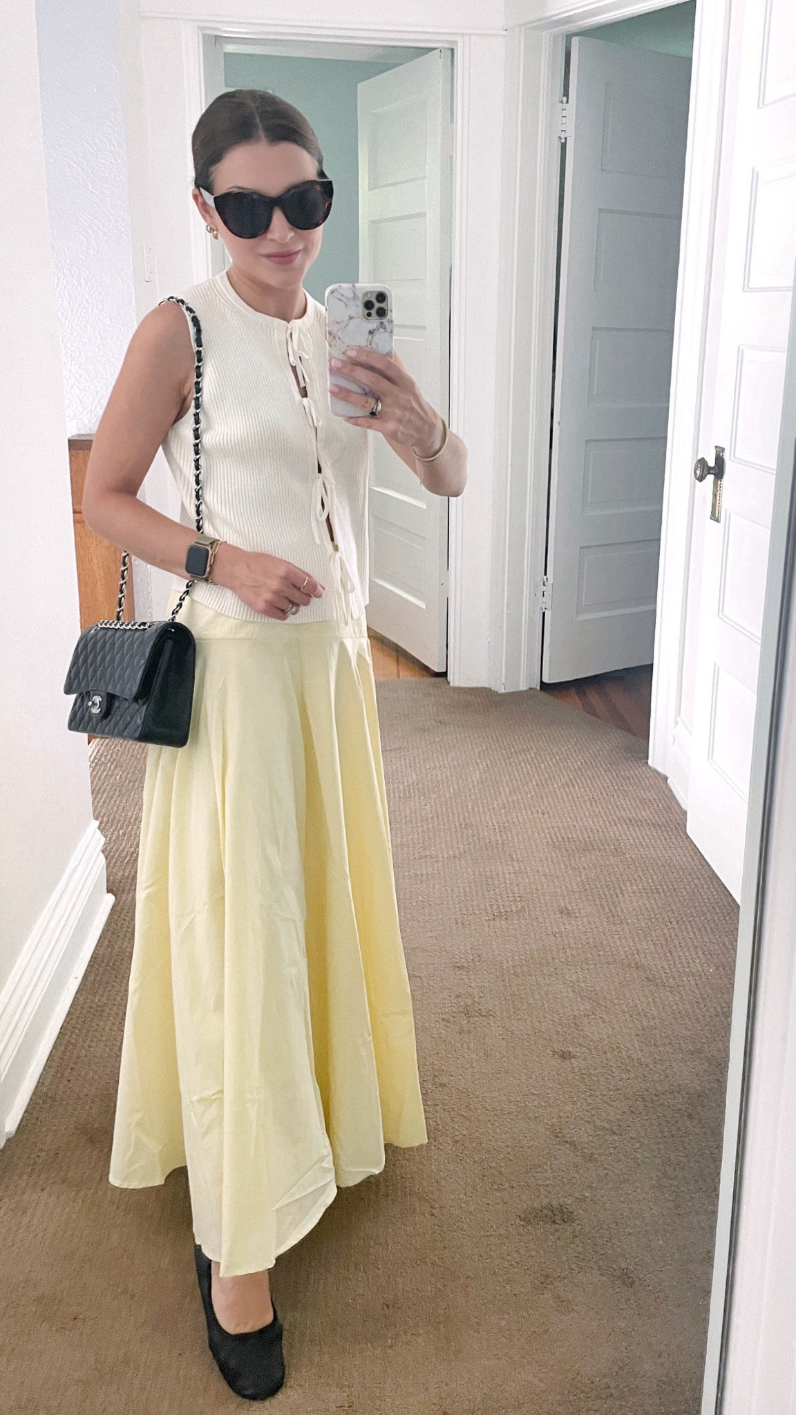 Top: XXS, Skirt XXSP, shoes Zara 5 (linked a similar Mango pair)