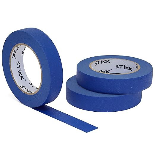 3pk 1" x 60yd STIKK Blue Painters Tape 14 Day Clean Release Trim Edge Finishing Tape (.94 in 24MM... | Amazon (US)