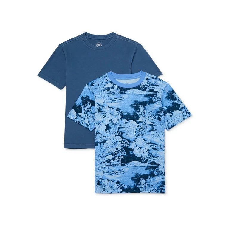 Wonder Nation Boys Cotton T-Shirt, 2-Pack, Sizes 4-18 - Walmart.com | Walmart (US)