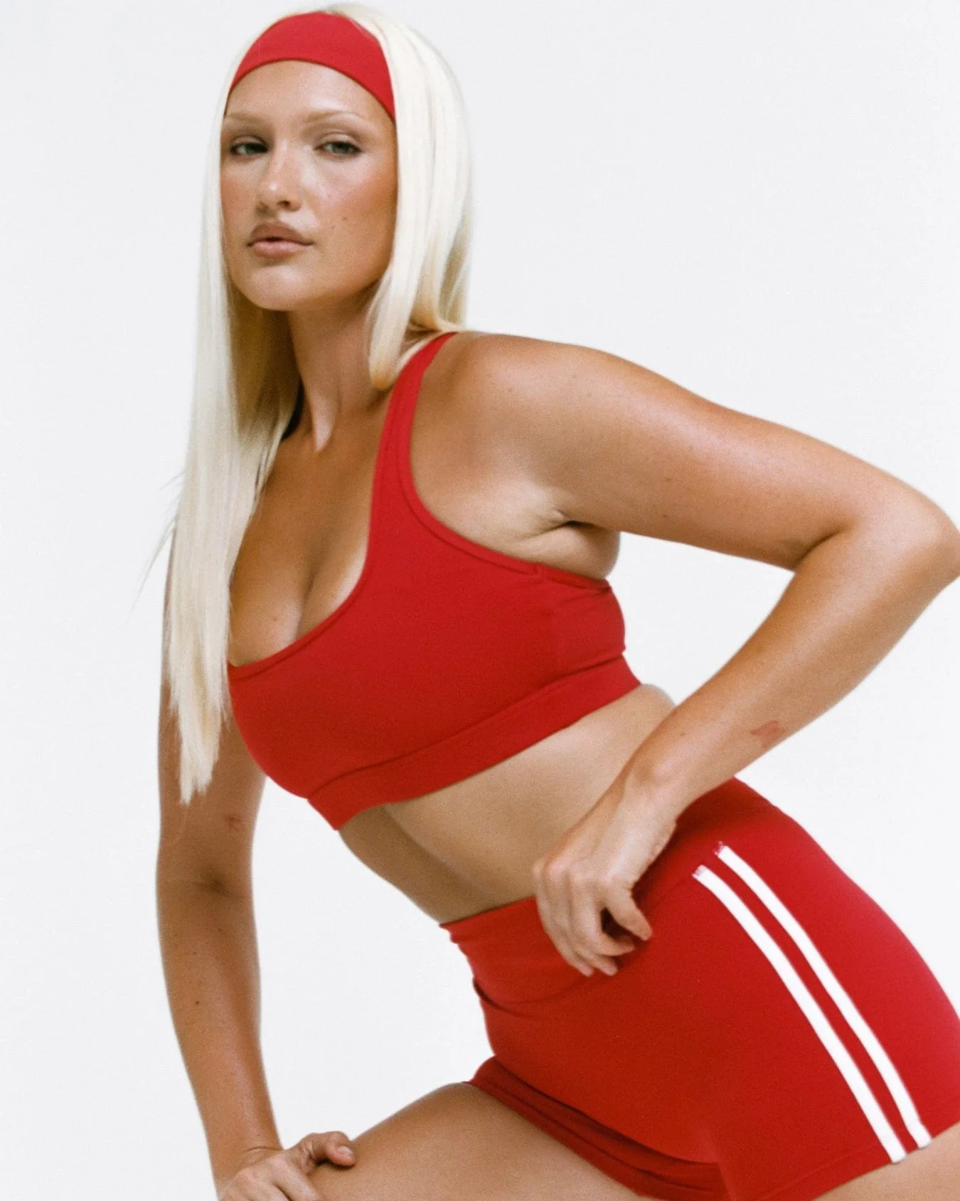 Form Invisible Scrunch Stripe Shorts 3" | Chilli | Crop Shop Boutique US