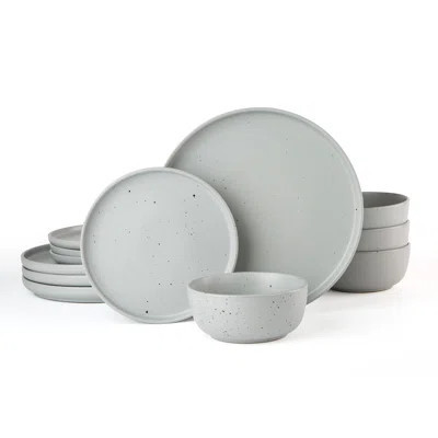 12 Piece Dinnerware Sets, Speckle Matte Dish Set | Wayfair North America