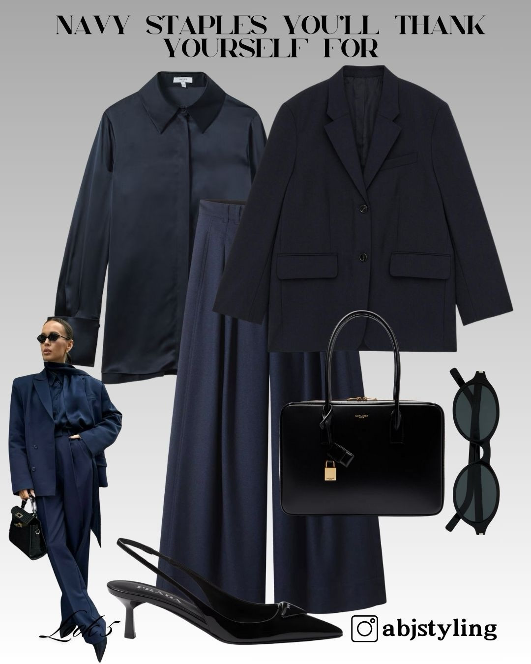 A full monochrome navy look for an elegant city style. Minimal, structured and timeless.
Styling Tip: When going monochrome, mix fabrics (silk, wool, structured weave) to add dimension.

#LTKuk #LTKwinter #LTKstyletip