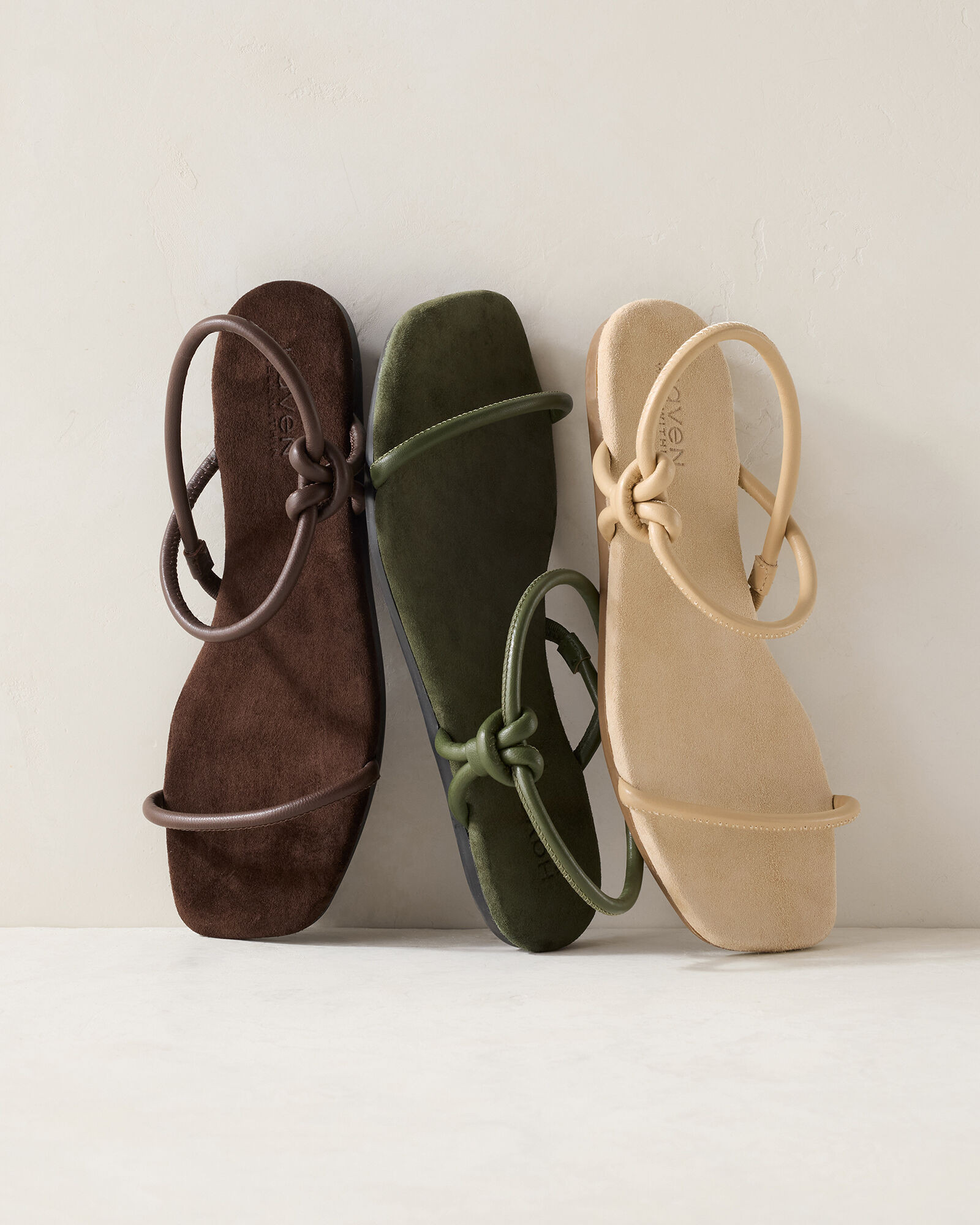 Leather Double Strap Knot Sandals | Haven Well Within
