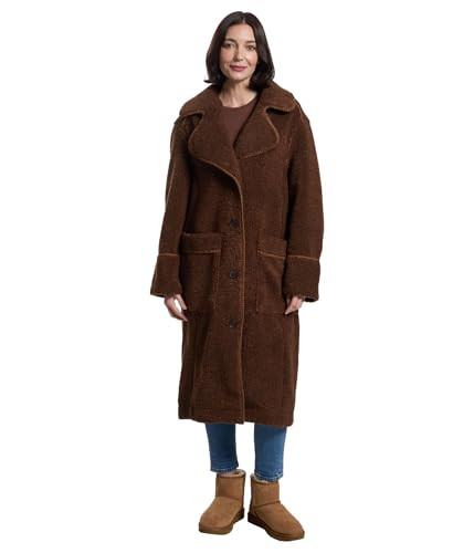 UGG Women's Sema Uggfluff Coat Coat, Deep Nutmeg, S | Amazon (US)