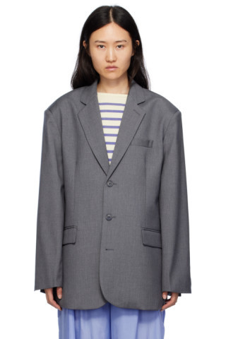 The Frankie Shop - Gray Gelso Blazer | SSENSE