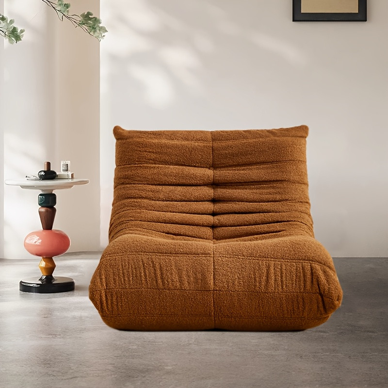 TEMU Modern Simple Lazy Floor Sofa, Armless Soybean Bag Chair, Teddy Velvet Comfortable Cushioned Single Sofa, Suitable For Living Room, Bedroom, Lounge | Temu Affiliate Program