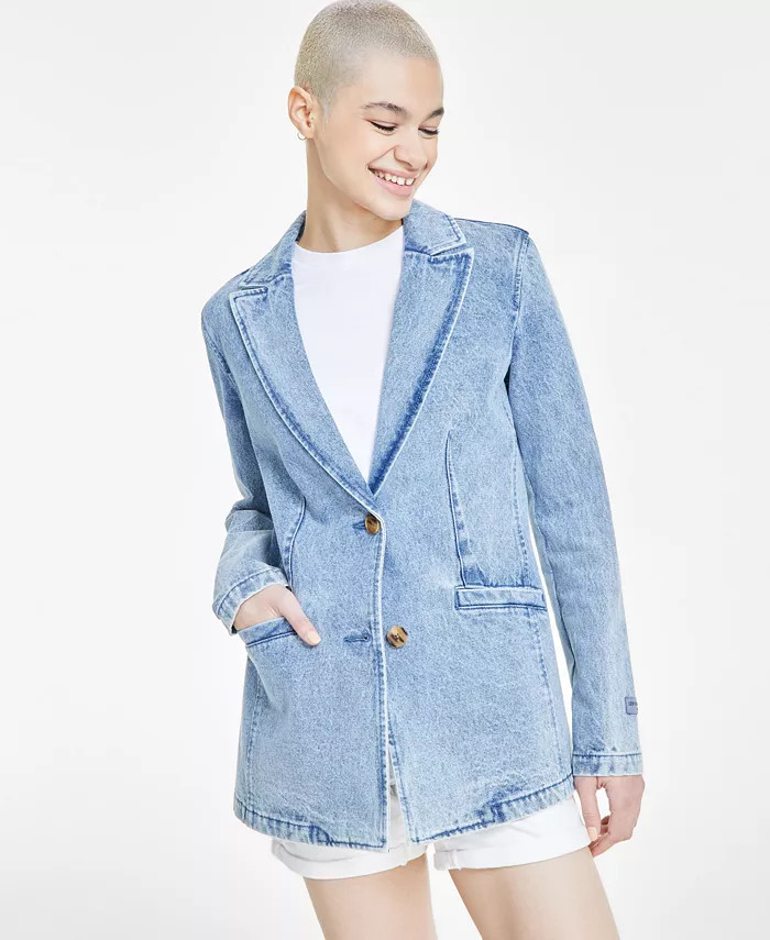 Women's Cotton Denim Blazer | Macy's