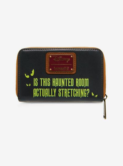 Loungefly Disney Haunted Mansion Stretching Room Portraits Glow-in-the Dark Small Zip Wallet | BoxLunch