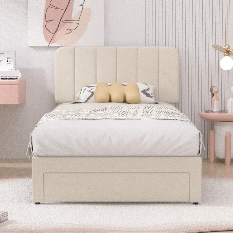 Willa Arlo™ Interiors Huntsville Bed Frame with 4 Storage Drawers Velvet Upholstered Platform B... | Wayfair North America