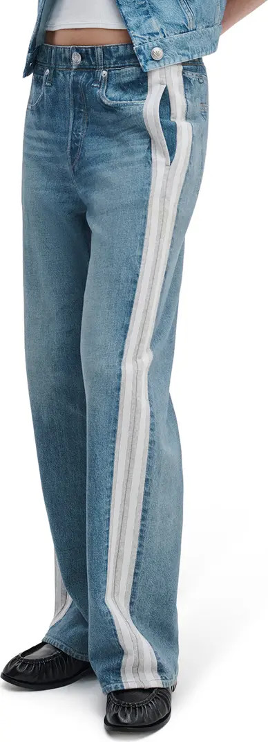 rb Miramar Side Stripe Wide Leg Cotton Terry Sweatpant Jeans | Nordstrom