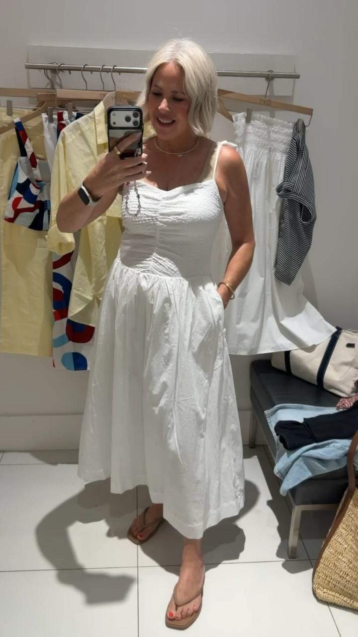 I’ve been hunting for a good white dress and this one from loft is so good! Love the cut and material! Wearing size small, might size up!

#LTKootd #LTKSeasonal #LTKSaleAlert